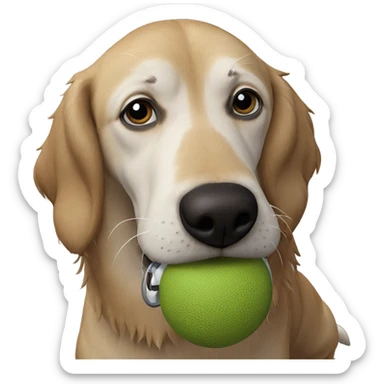 dog gazing indoors at viewer sticker