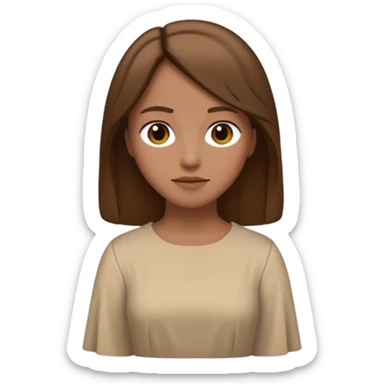 fullbody Lazarus's sister, Jesus's friend, brown hair, beige dress, normal emoji style sticker