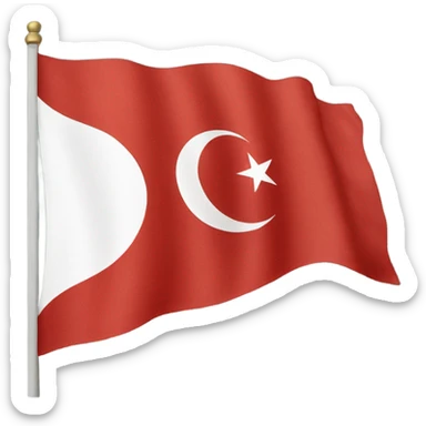 Turkish flag in reversed colours with a red stripe at the top and bottom  sticker