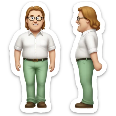 Peter griffin with long hair sticker