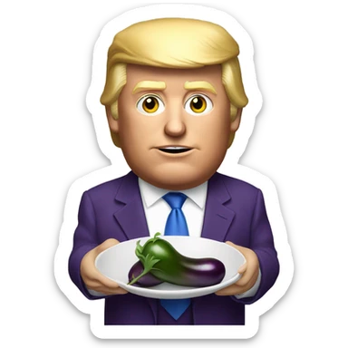 Realistic Donald trump eating eggplant sticker