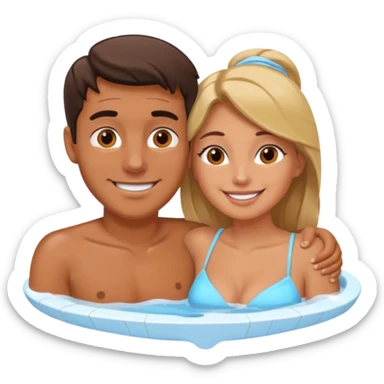 couple in love in a jacuzzi sticker