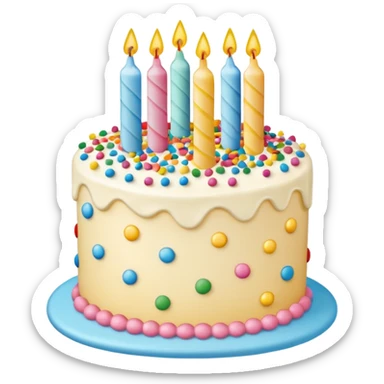 Birthday cake with funfetti sticker