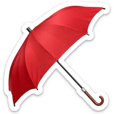 Folded Rain Umbrella red sticker