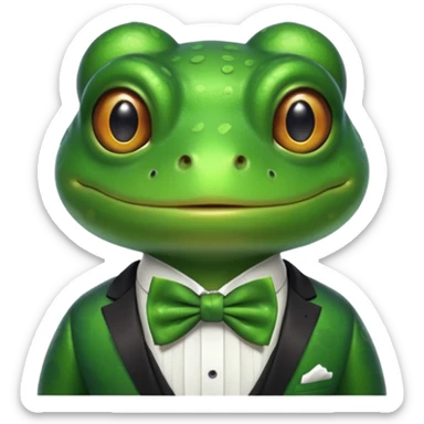 frog wearing bowtie sticker