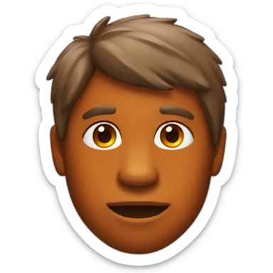 human like bear with orange on its head sticker