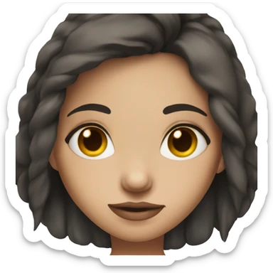 brunette girl with blue eyes and tattoos sticker