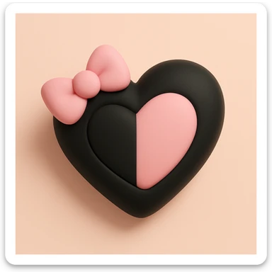 BLACKPINK-inspired object, black and pink colors, soft and squishy mochi appearance sticker
