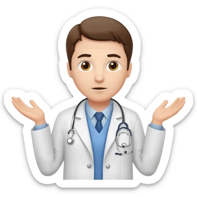 The doctor shrugging his shoulders sticker