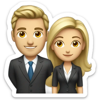 caucasian business man and business woman sticker
