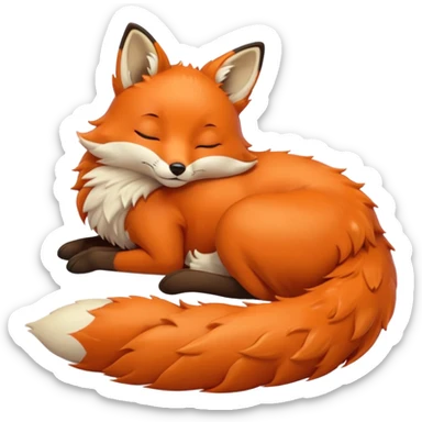 Sleeping fox sticker