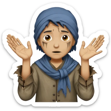 Person begging sticker