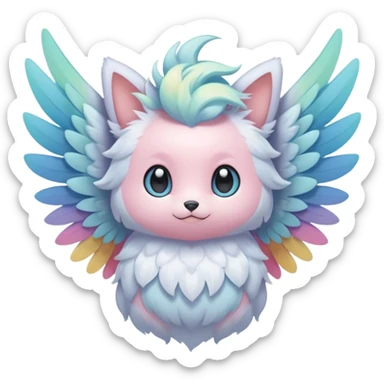 Pastel winged divine ethereal cute adorable fluffy colorful Pokémon sticker