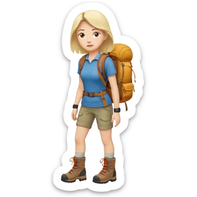 a woman hiking  sticker