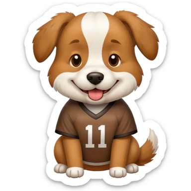 dog wearing football shirt  sticker