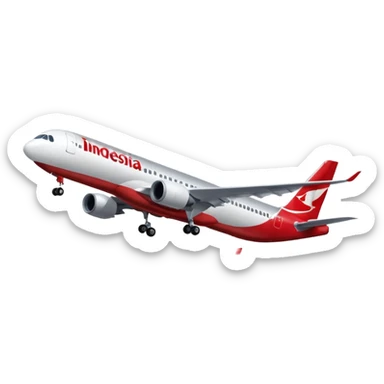 Indonesia airlines take off in airport sticker
