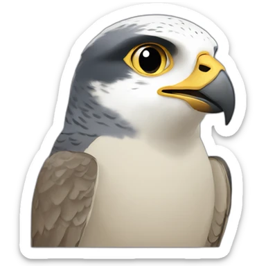 peregrine falcon face depressed sticker