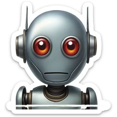 a single mean decepetive robot on ace game card, instead of the ace there will be the face of the robot sticker