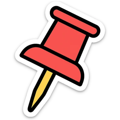 push pin, minimal, modern design sticker