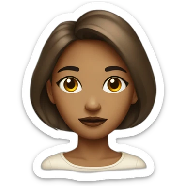 jeweled brown-flat-air-eyed girl mad portrait sticker