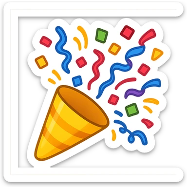 yellow party popper emoji sticker