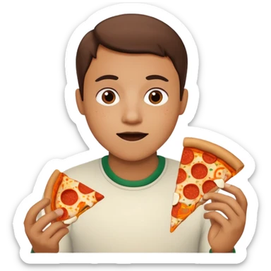 Pizza or hamburger in people  sticker