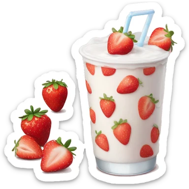 strawberry pack milk sticker