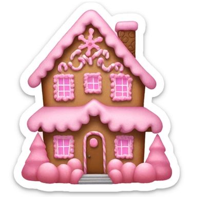Pink gingerbread house sticker