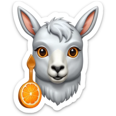 Una cuchara de metal y una llama por debajo sticker