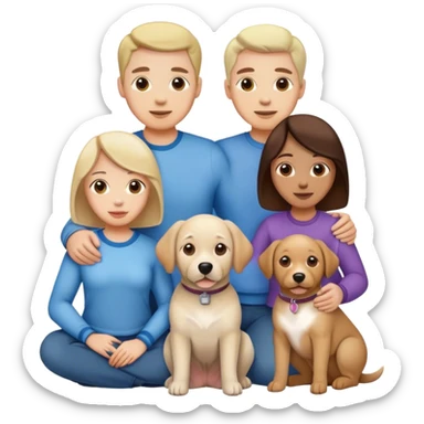 Family and their dog sticker