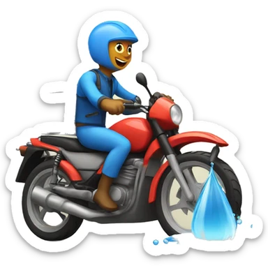 Moto delivering water sticker