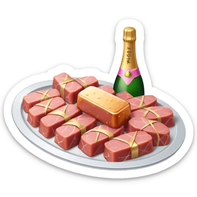 pink champagne and french spam meat platters  sticker