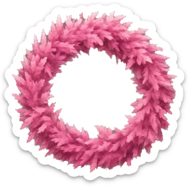 Pink Christmas wreath  sticker