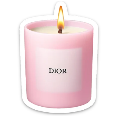 soft pink Dior candle sticker
