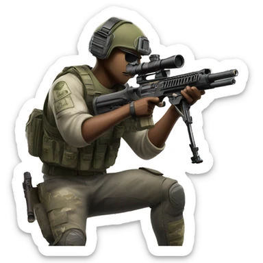 Call Of Duty character with a sniper rifle  sticker