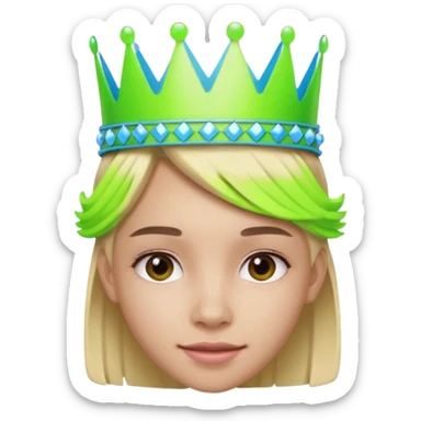 A stylish teen wearing a neon plastic crown for fun. sticker