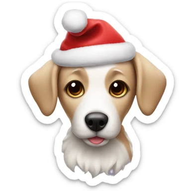 a cute christmas dog sticker
