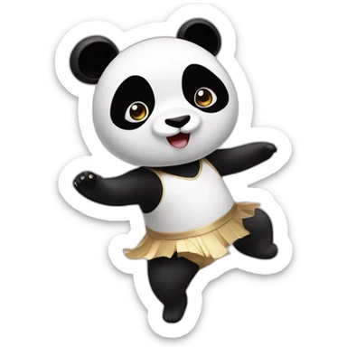 a panda who does rhythmic gymnastics sticker