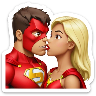 The Flash in Kiss She Flash Girl Romantic Hulk "3d Emoji Old" sticker
