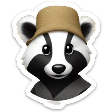 60's hippie badger making a peace sign sticker