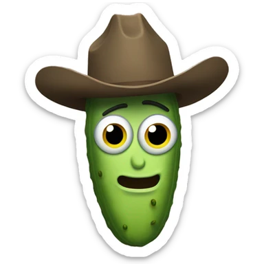 Pickle rick wearing cowboy hat sticker