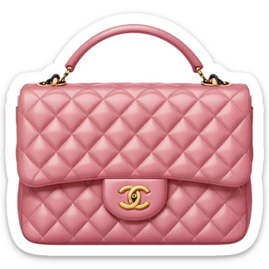 chanel pink pearl bag gold hardware sticker