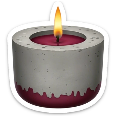 Scented Candle in concrete vessel Burgundy sticker