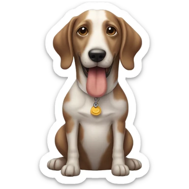 Perro salchicha gordo  bachicha está sentado a la orilla del mar  sticker