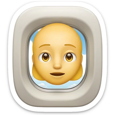 Emoji mirando por la ventana de un avíon  sticker