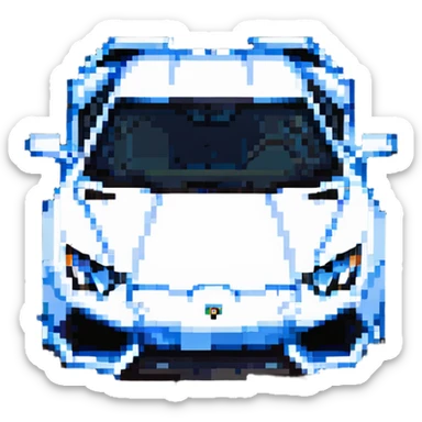 Lamborghini Aventador in Minecraft blocky style sticker