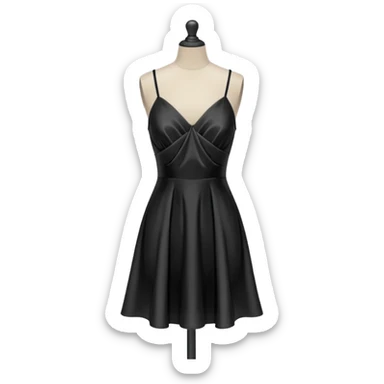 Strappy short black dress made of silk on a headless mannequin  sticker