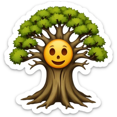 hallow tree, negative : emoji. sticker