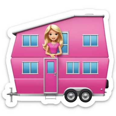 Barbie two story trailer house  sticker