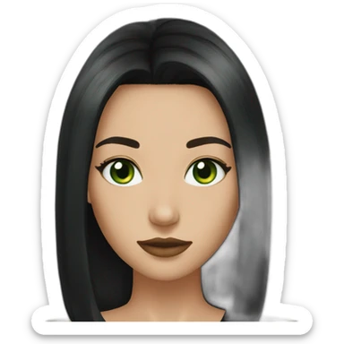 Tia Green eyes black Hair sticker